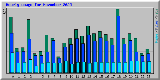 Hourly usage for November 2025